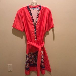 Draper James coral dress with flower detail